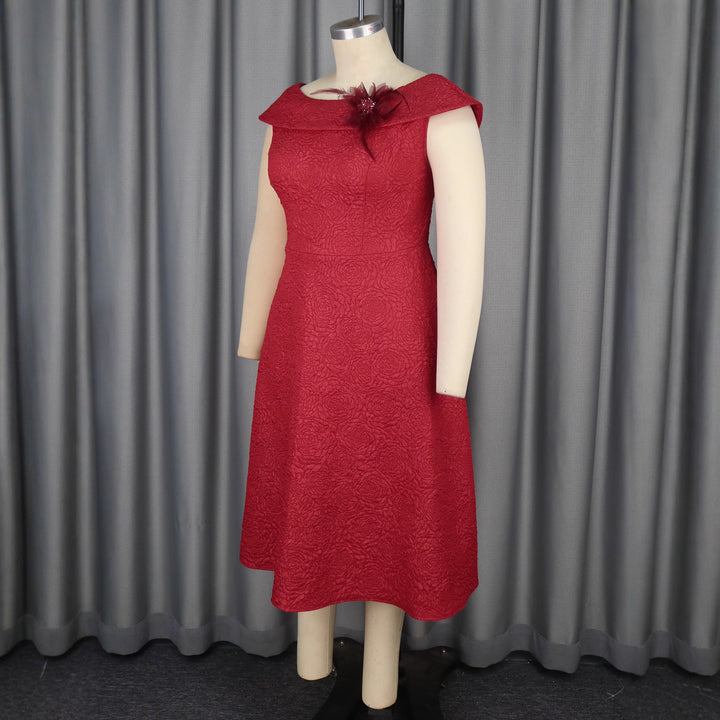 Damen A-Linien Abendkleid mit dekorativem Off-Shoulder-Ausschnitt Echo Archiv