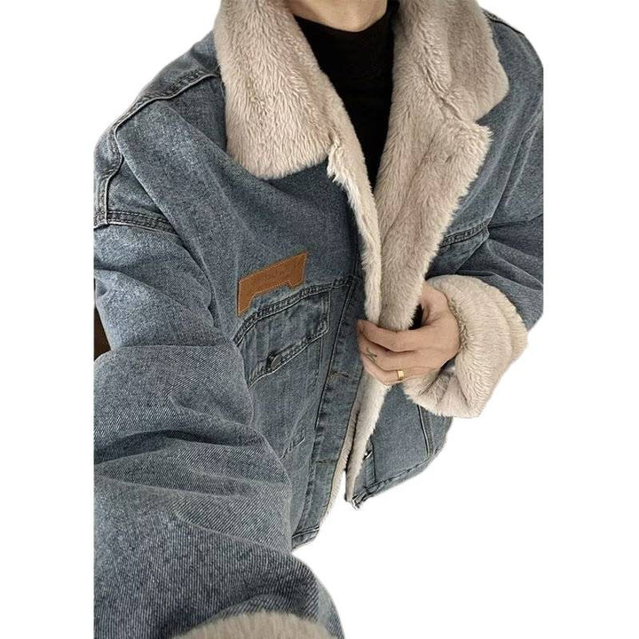 Herren Denim-Jacke mit Kunstfellkragen Echo Archiv