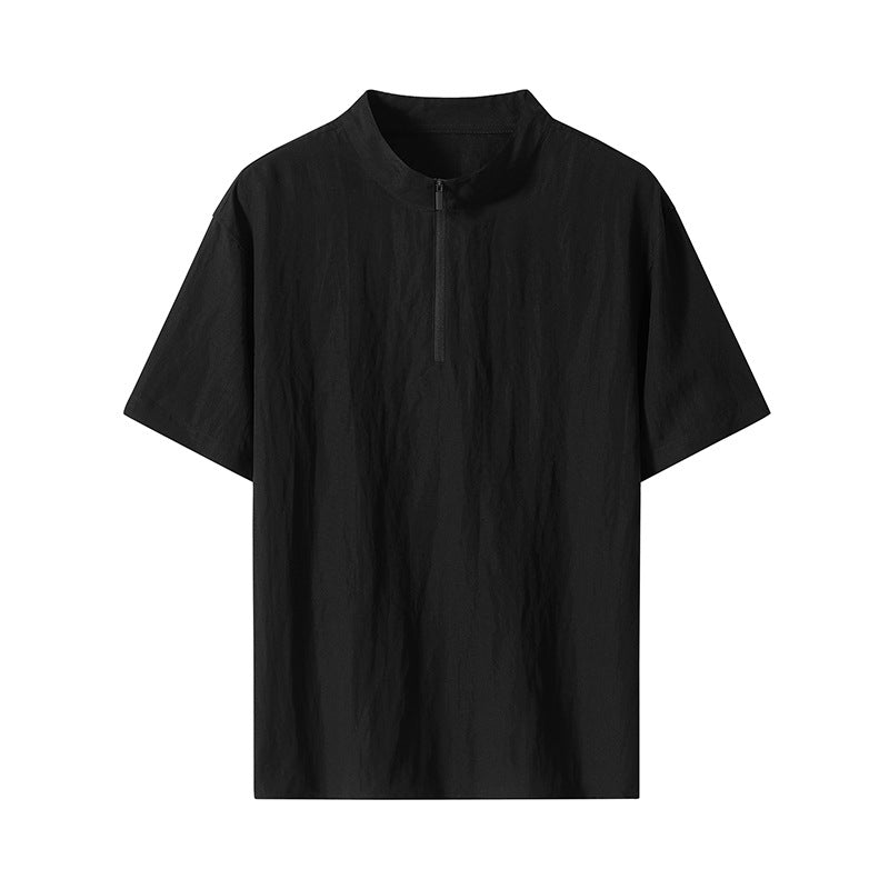 Herren Kurzarm‑Halbzip‑Shirt mit Stehkragen und Relaxed‑Fit Echo Archiv