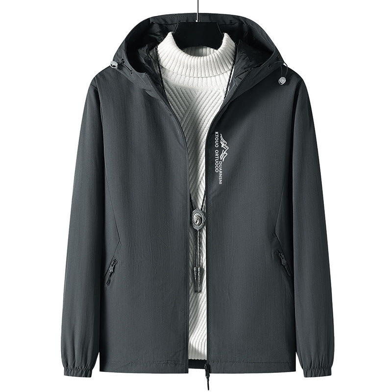 Herren Leichte Outdoor-Jacke mit verstellbarem Kapuzenkragen Echo Archiv