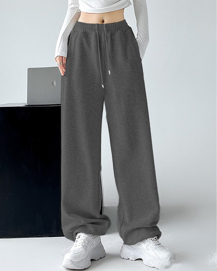 Damen nan extraweite Palazzo-Sweathose mit hohem Komfortbund, seitlichen Eingrifftaschen, Schlitz am Saum und Kordelzug Echo Archiv