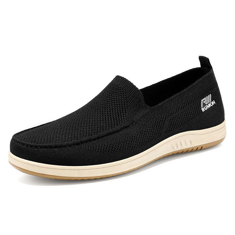 Herren nan leichtgewichtiger Mesh-Mokassin-Slipper mit nahtlosem Strickoberteil, Memory-Komforteinlage und rutschfester Flexsohle Echo Archiv