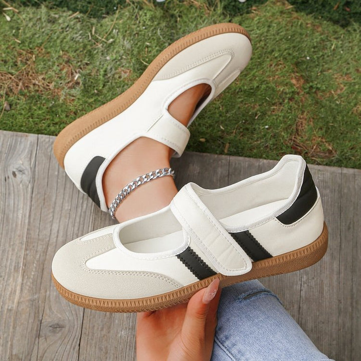 Damen Mary-Jane-Sneaker mit Klettverschluss, leichter Profilsohle und Komfortfußbett Echo Archiv