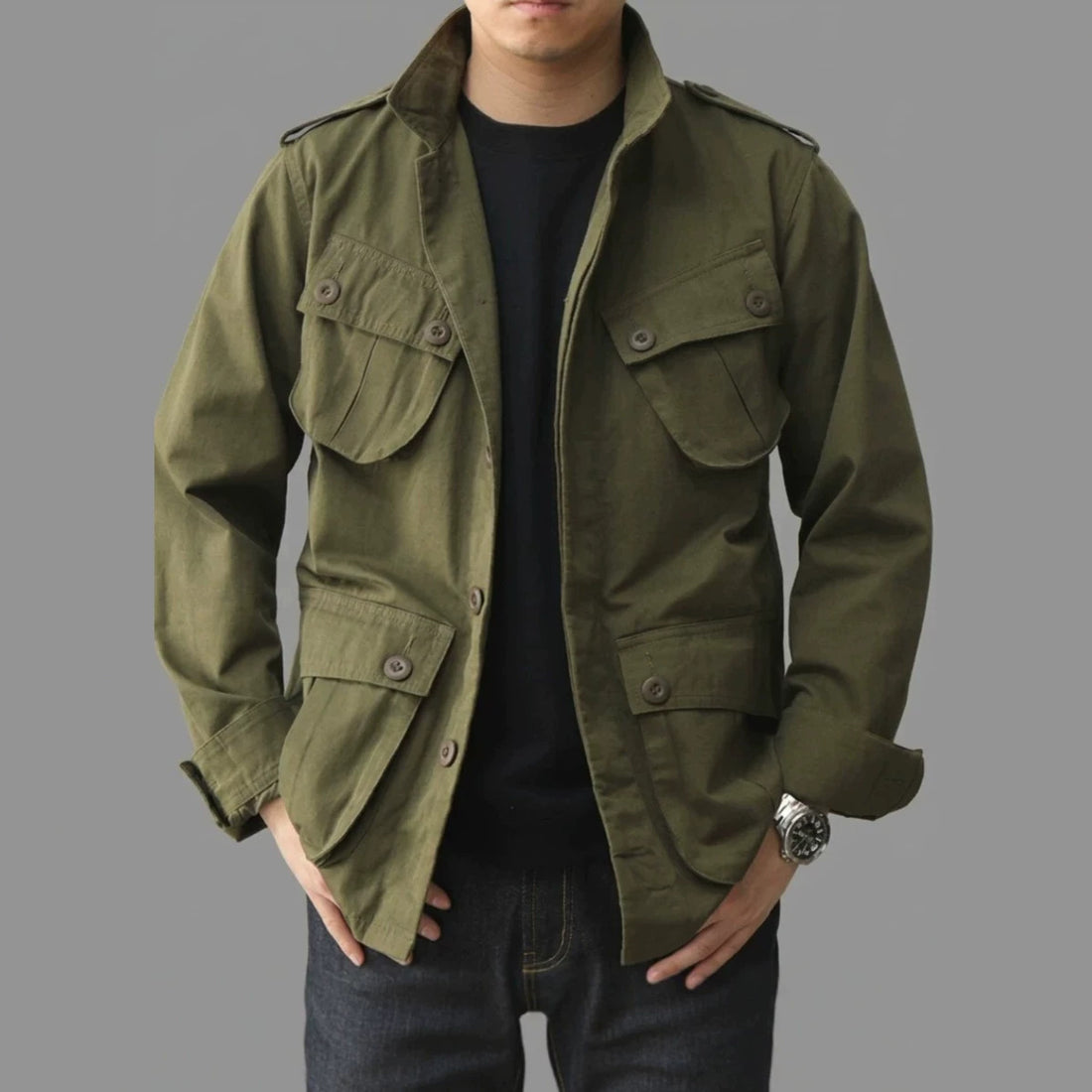 Herren Utility-Jacke mit großen Taschen – Taviero