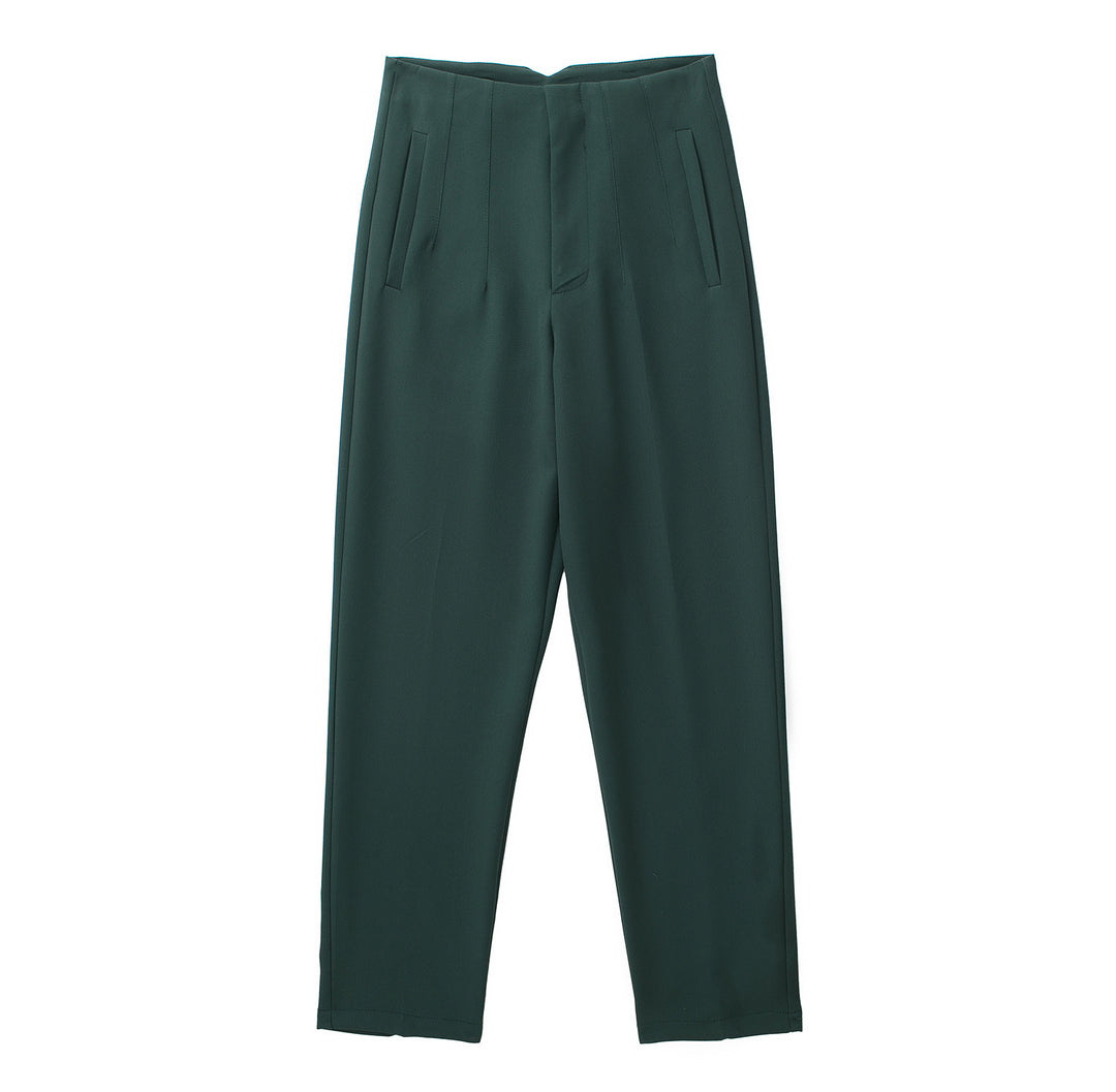 Damen Hochtaillierte tapered Anzughose mit Bügelfalte und Paspeltaschen Echo Archiv