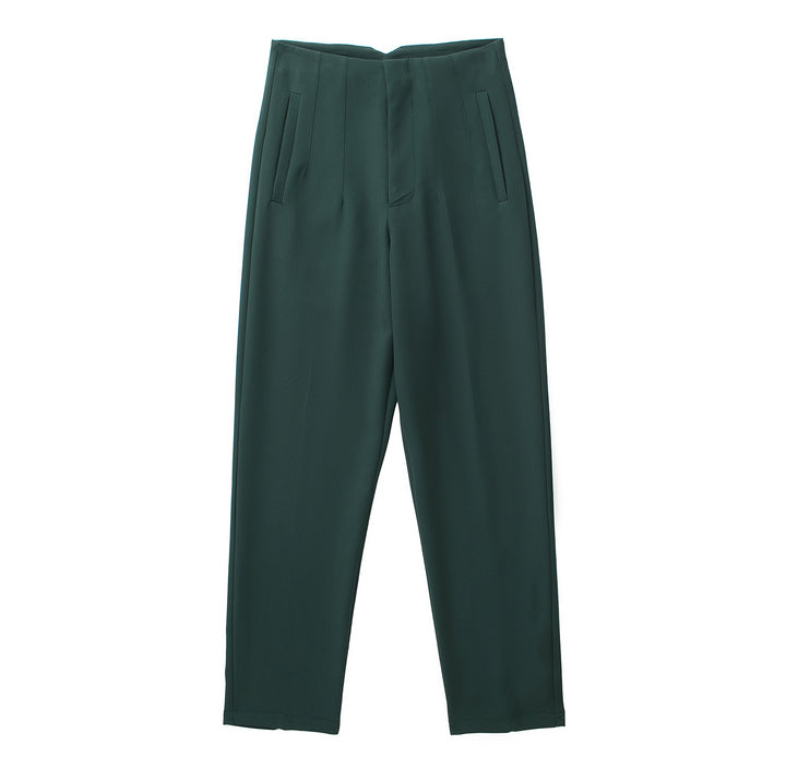 Damen Hochtaillierte tapered Anzughose mit Bügelfalte und Paspeltaschen Echo Archiv