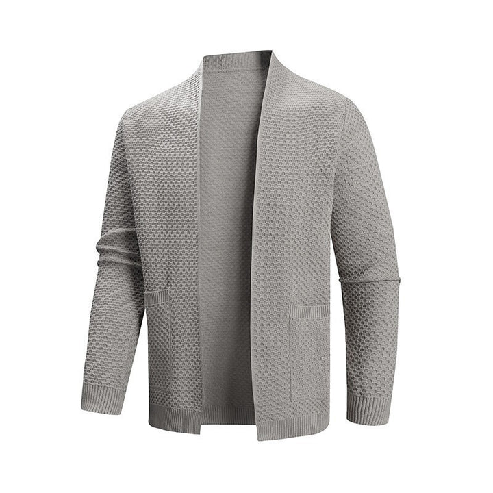 Herren Strickjacke mit modernem Strukturmuster und praktischen Taschen Echoarchiv
