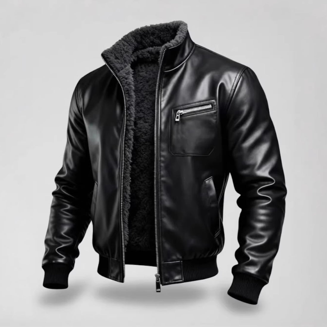 Herren Lederjacke mit Innenfutter – Valtoré