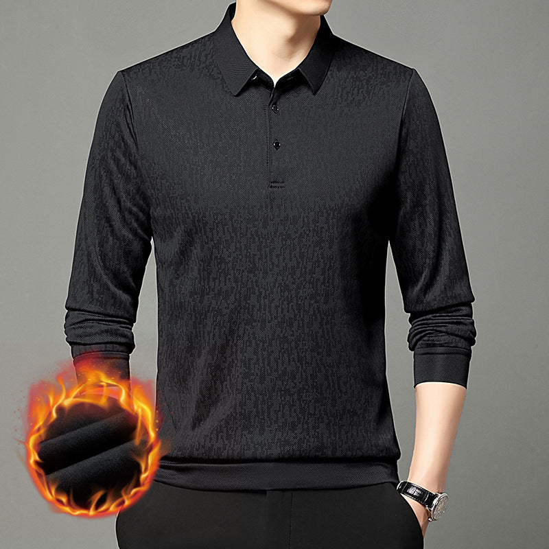 Herren Langarm Poloshirt mit strukturiertem Design und feuchtigkeitsregulierendem Stoff Echoarchiv