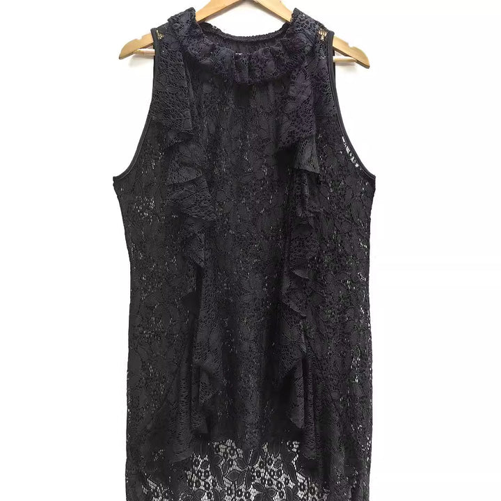 Damen elegantes Spitzenkleid mit Rüschendetails Echo Archiv