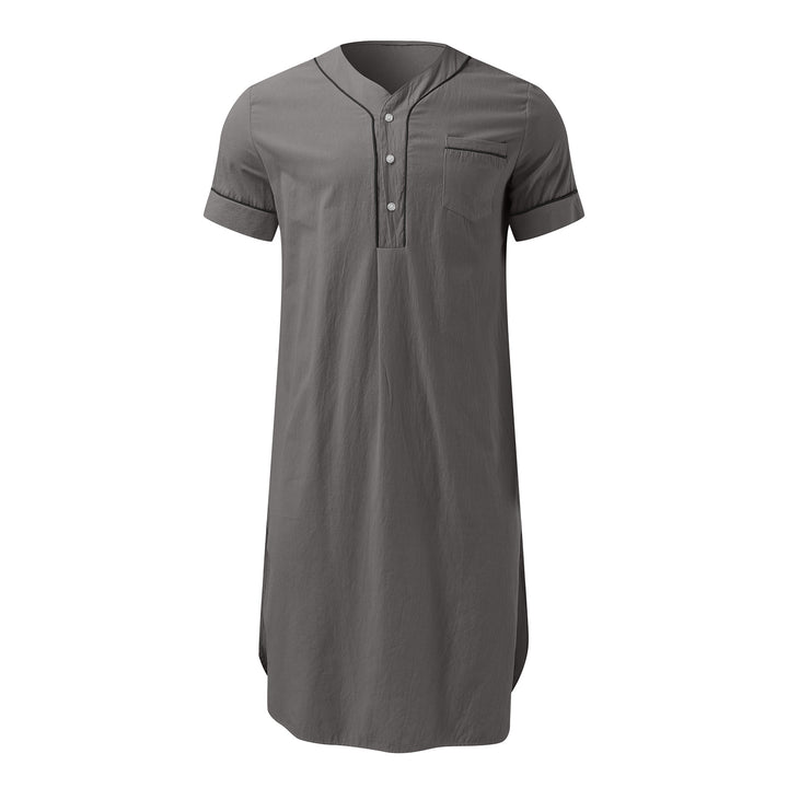 Damen Kurzarm-Kleid mit modernem Stehkragen und praktischer Knopfleiste Echoarchiv