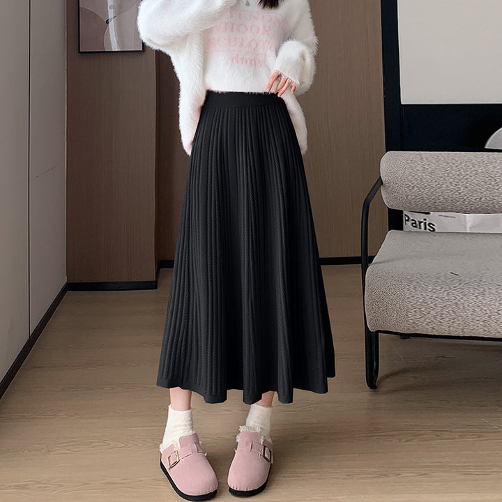 Damen Eleganter Plissee-Midirock mit hohem Bund Echo Archiv