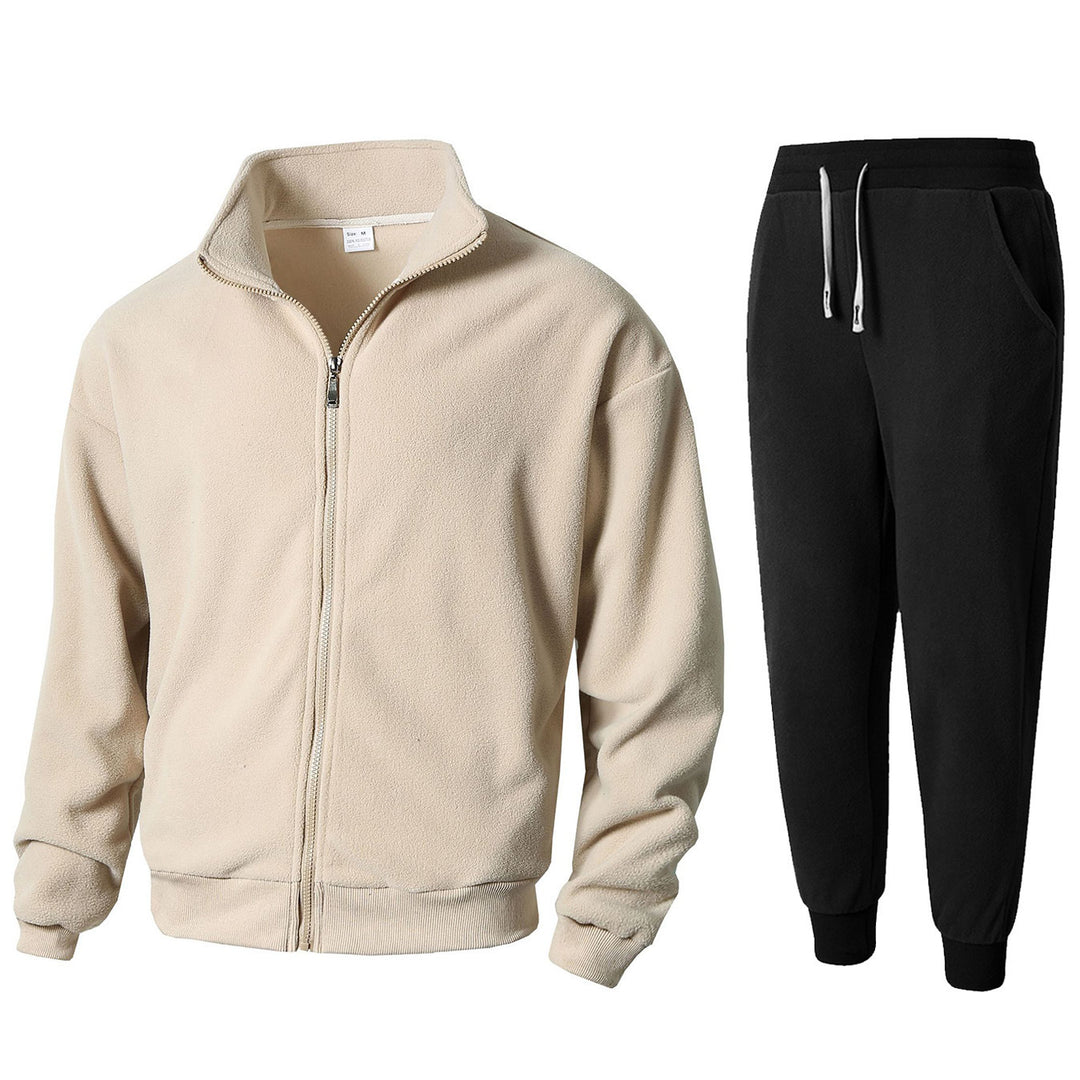 Herren Fleece Relaxanzug mit hohem Kragen Echoarchiv