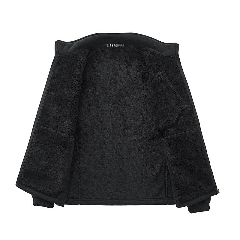 Herren Thermo‑Fleecejacke mit Sherpa‑Innenfutter, Stehkragen und Reißverschlusstaschen Echo Archiv