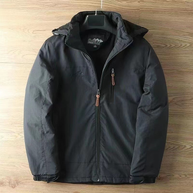 Herren nan wasserabweisende isolierte Allwetter-Trekkingjacke mit verstellbarer Kapuze und verdeckter Brusttasche Echo Archiv