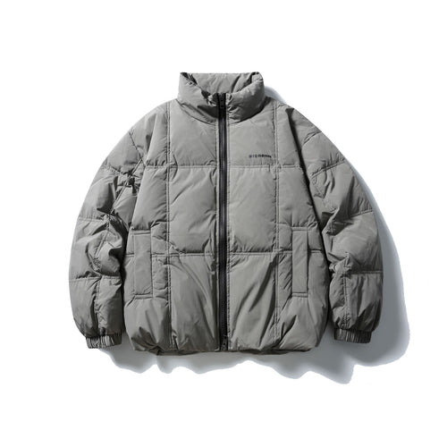Herren Boxy-Steppjacke mit hohem Standkragen, Karo-Steppung und elastischem Saum Echoarchiv