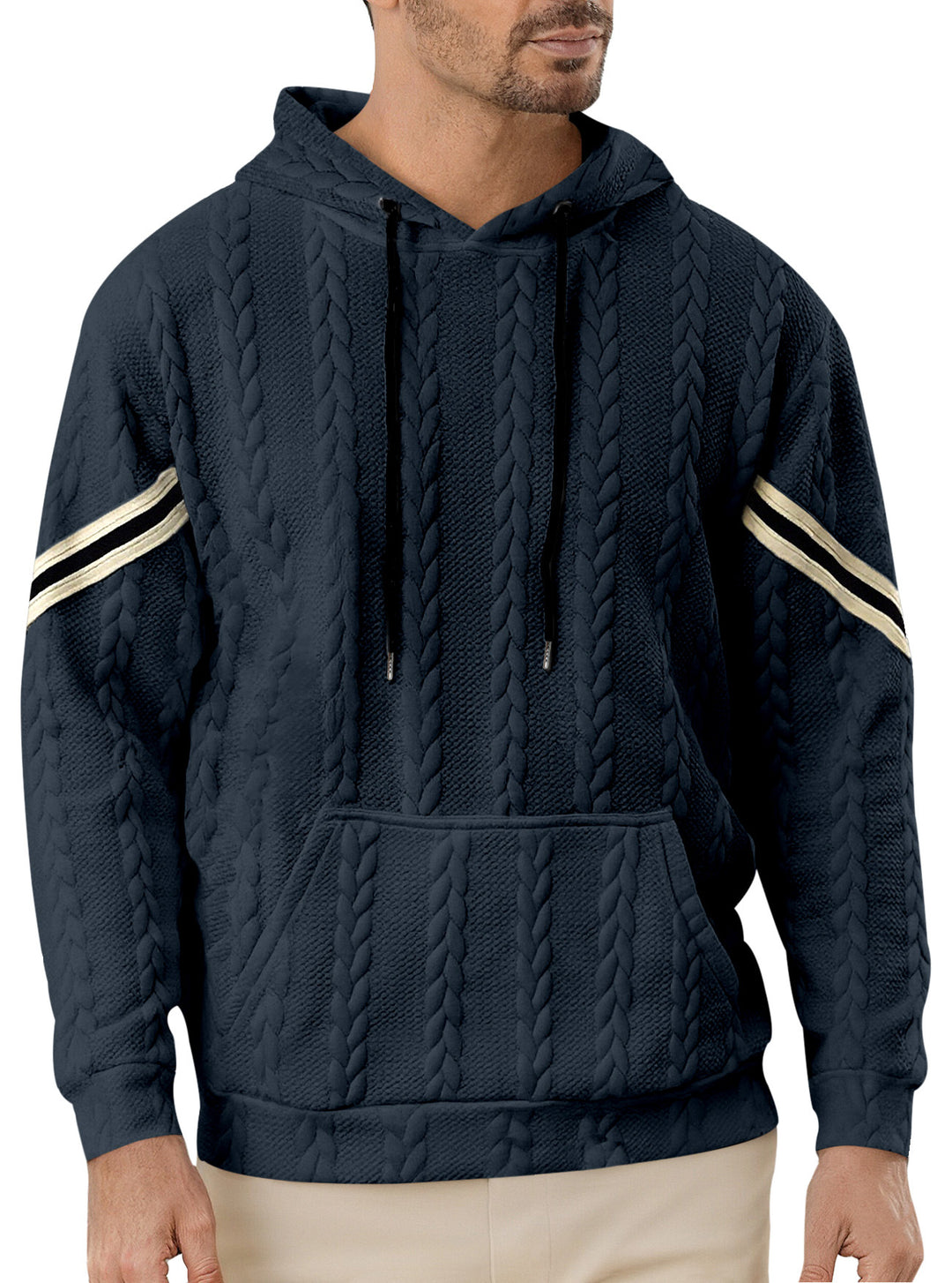 Herren Kapuzenpullover mit strukturiertem Design und kontrastierenden Akzenten Echoarchiv