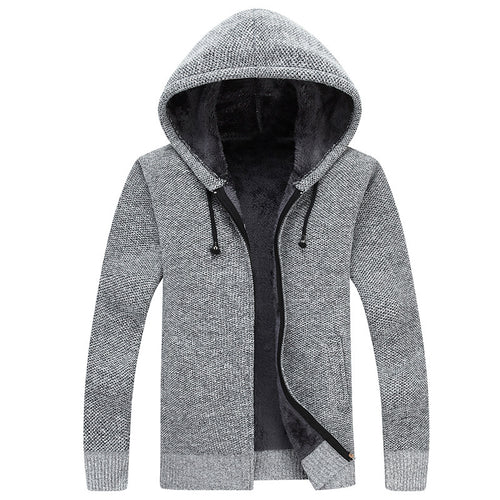 Herren bequeme Fleece-Jacke mit Kapuze und weichem Innenfutter Echoarchiv
