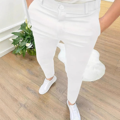 Herren Modische Slim-Fit Hose mit elastischem Bund und praktischen Taschen Echoarchiv