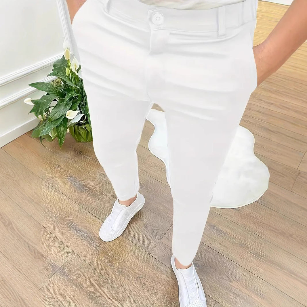 Herren Elegante Slim-Fit Anzughose aus hochwertigem Gewebe Echoarchiv