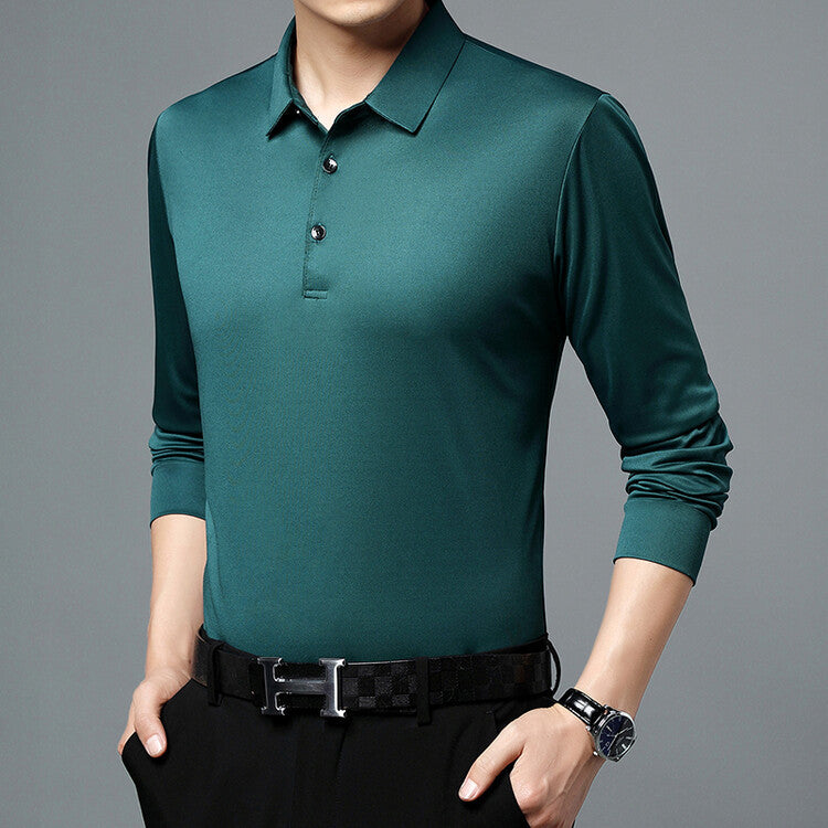 Herren atmungsaktives Langarm Poloshirt mit feuchtigkeitsregulierendem Material Echoarchiv