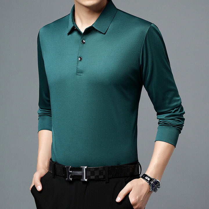 Herren atmungsaktives Langarm Poloshirt mit feuchtigkeitsregulierendem Material Echoarchiv