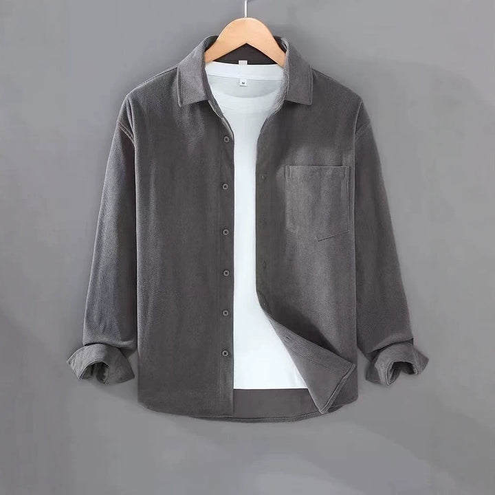 Herren Leichte Feincord-Hemdjacke mit Brusttasche und Kentkragen Echoarchiv