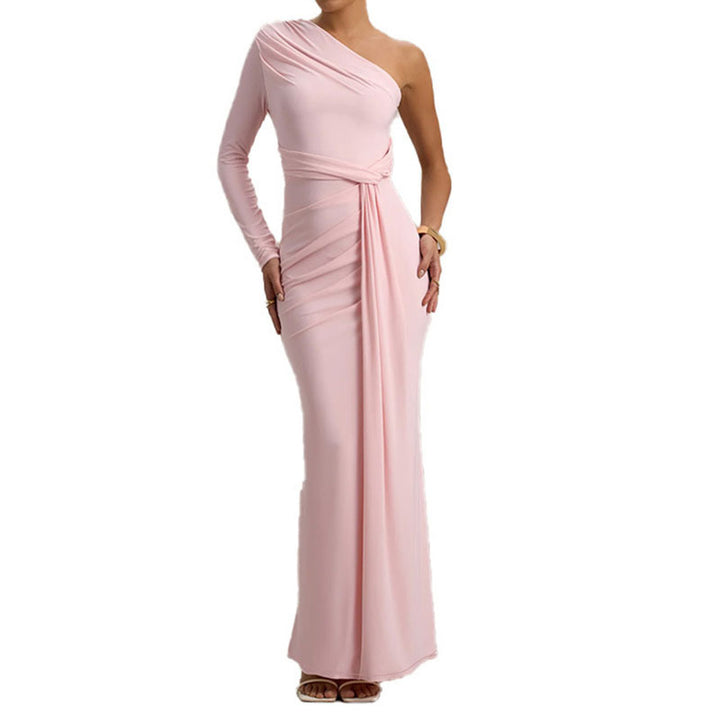 Damen Elegantes schulterfreies Maxikleid mit geschwungenem Rüschendesign Echo Archiv