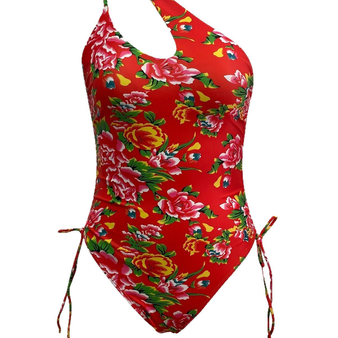 Damen Einseitiger Badeanzug mit floralem Design Echo Archiv