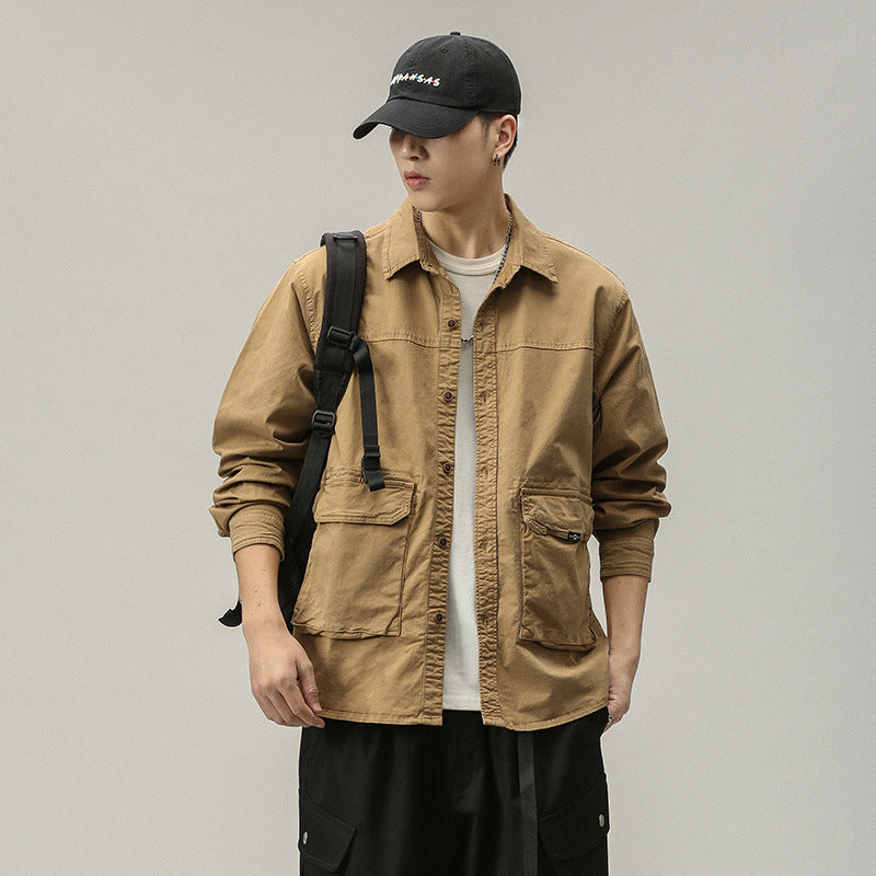 Herren Overshirt‑Fieldjacke im Utility‑Canvas mit großen Klapptaschen und Hemdkragen Echo Archiv