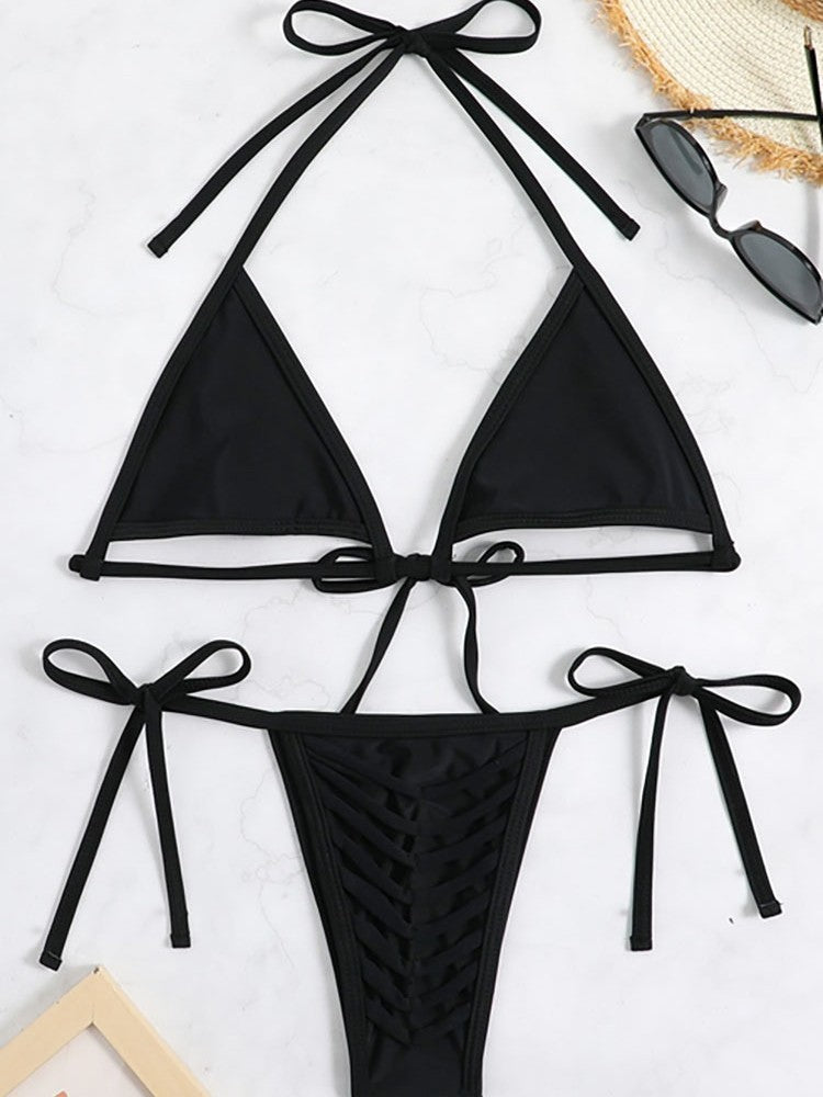 Damen Triangel-Bikini mit dekorativen Bindebändern Echo Archiv