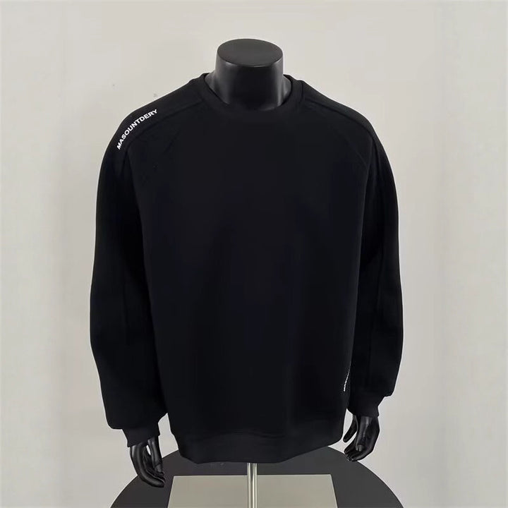 Herren Modischer Sweatshirt mit Schulter-Patch-Design Echoarchiv