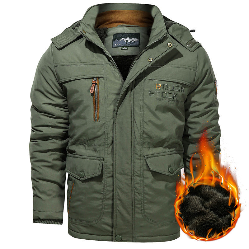 Herren nan isolierte Kapuzenparka mit Sherpa-Innenfutter, winddichter Front und Multifunktions-Taschen Echo Archiv
