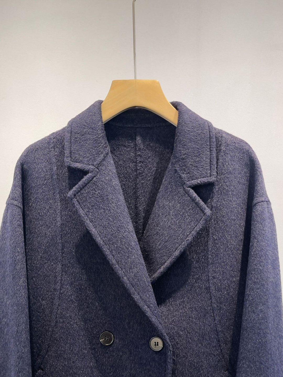 Damen maßgeschneiderter Fleece Doppelreiher Mantel Echoarchiv