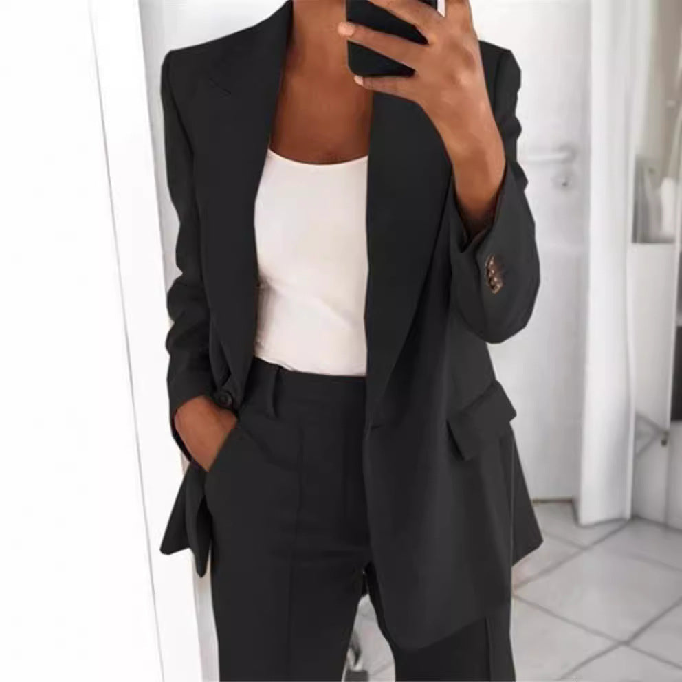 Damen nan Business-Blazer-Set mit strukturierter Oversize-Silhouette, Reverskragen und Bundfaltenhose Echo Archiv