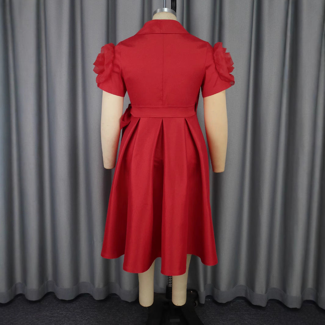 Damen Wickelkleid mit voluminösen Puffärmeln Echo Archiv
