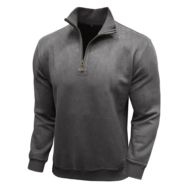 Herren Fleece-Pullover mit Stehkragen und Reißverschluss Echoarchiv