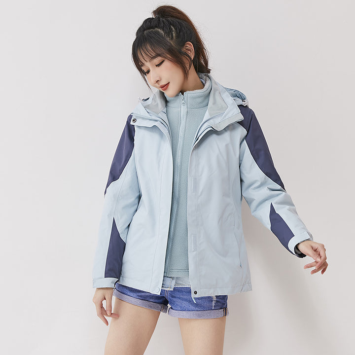 Damen zweilagige Outdoorjacke mit herausnehmbarer Fleece-Innenjacke und winddichter Membran Echoarchiv