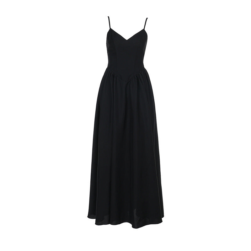 Damen elegantes Maxikleid mit zartem V-Ausschnitt und fließendem Rock Echo Archiv