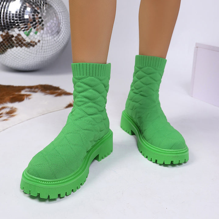 Damen Modische und bequeme gestrickte Stiefel Echo Archiv