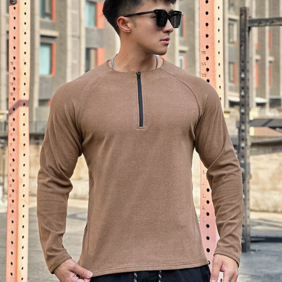 Herren Funktionsshirt mit innovativem Reißverschluss und atmungsaktiver Struktur Echoarchiv