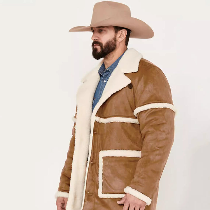 Herren Lammfelljacke mit großem Kragen und praktischen Taschen Echoarchiv