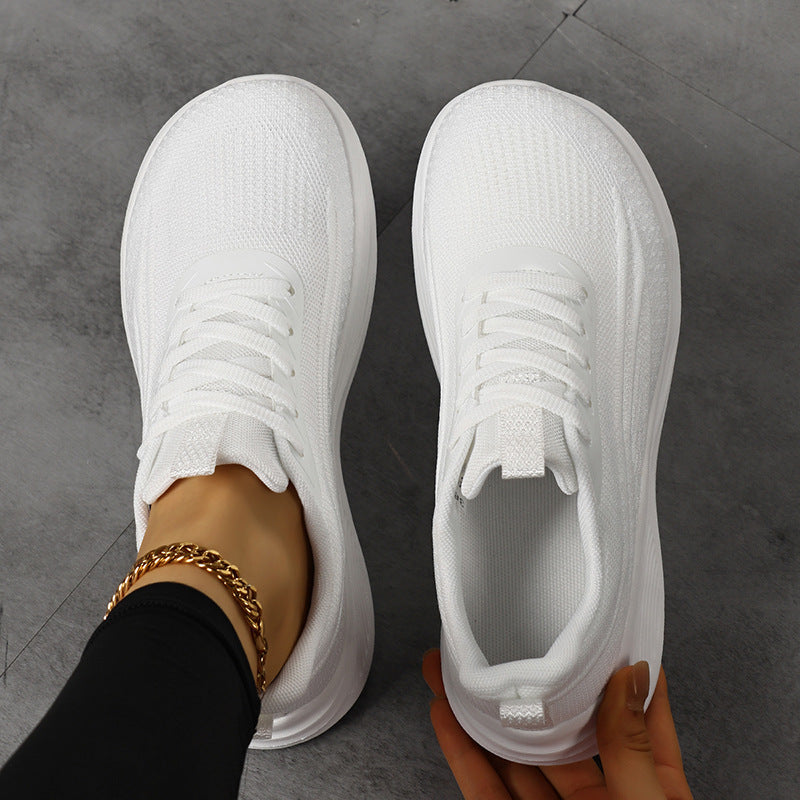 Damen Atmungsaktive Strick-Schnürsneaker mit ergonomischer Wedge-Dämpfung – Névara