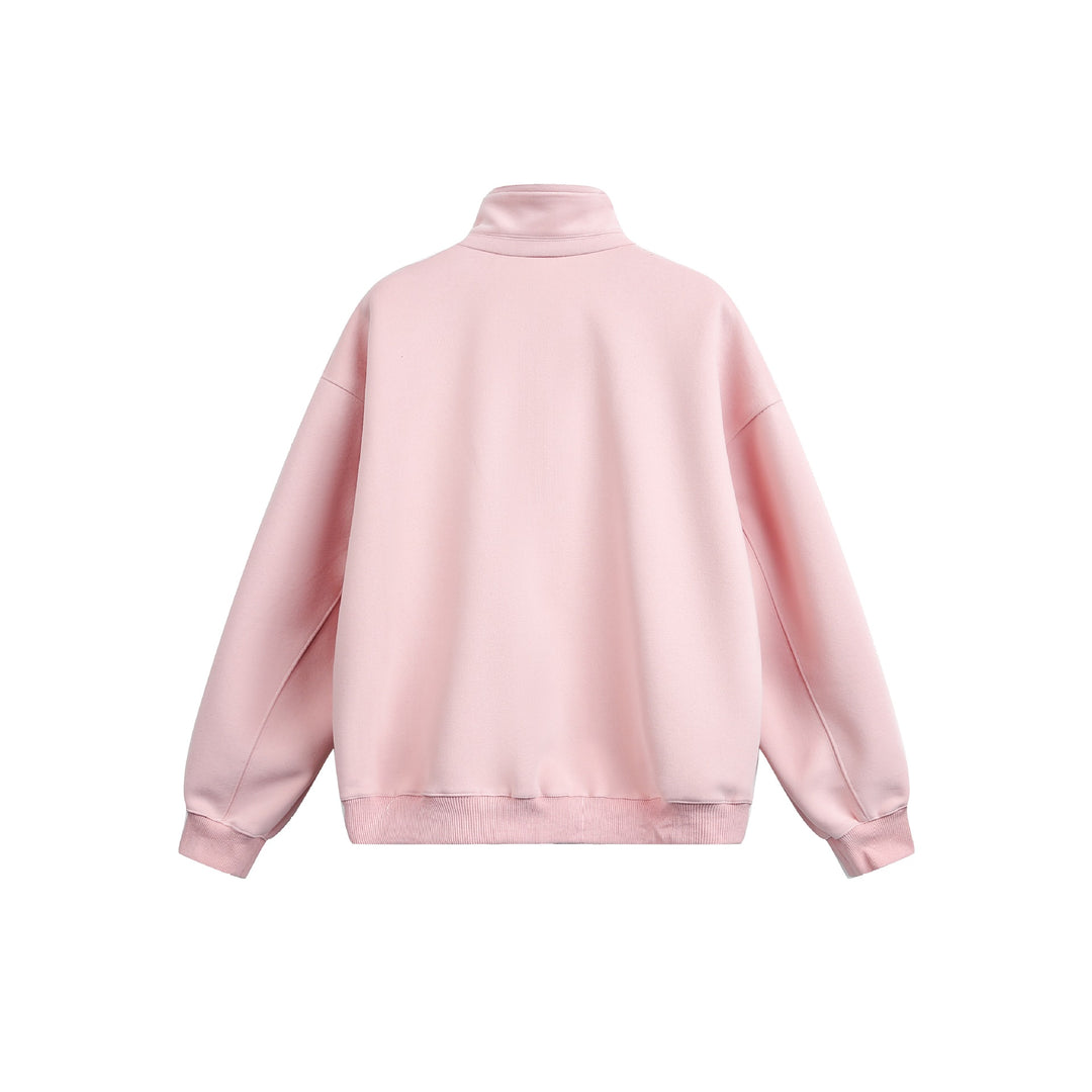 Damen Oversize Sweatshirt mit halbem Reißverschluss und Stehkragen Echoarchiv