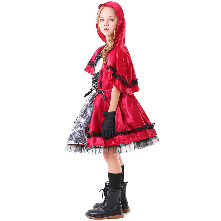Mädchen Märchenhaftes Rotkäppchen Kostüm mit elegantem Tüllrock und detailverliebtem Umhang Echo Archiv
