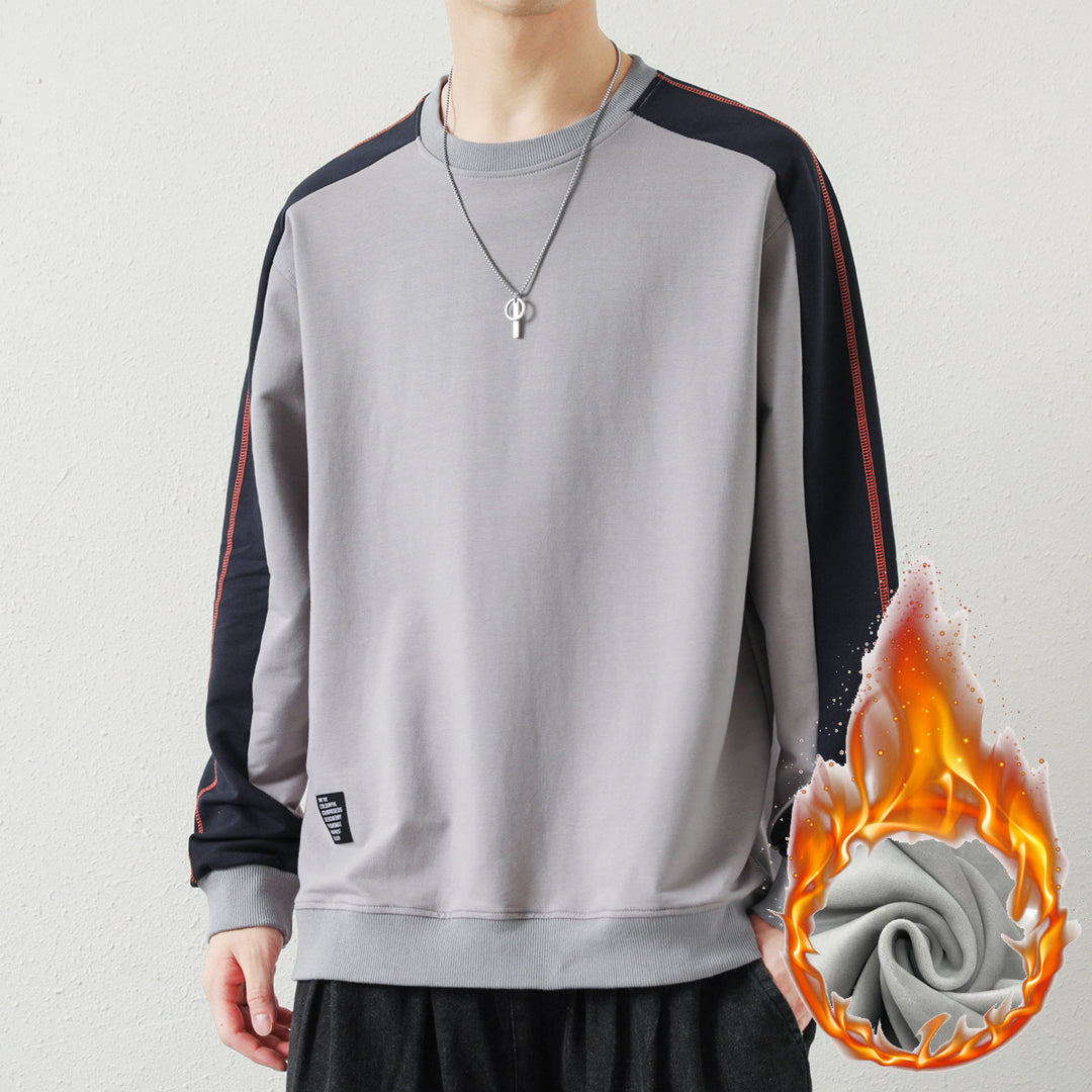 Herren Oversize-Sweatshirt mit kontrastierenden Ärmeln, Flachnaht-Details und Rippbündchen Echo Archiv