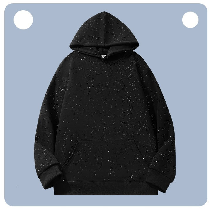 Unisex Oversize-Kapuzenpullover aus French-Terry mit Kängurutasche & dezenter Sprenkeloptik Echoarchiv