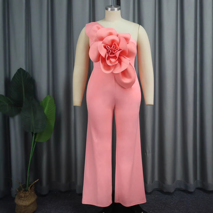 Damen Eleganter Jumpsuit mit floralem Schulterdetail Echo Archiv