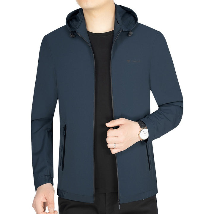 Herren Leichte Softshell-Funktionsjacke mit Kapuze wasserabweisend atmungsaktiv – Taviero