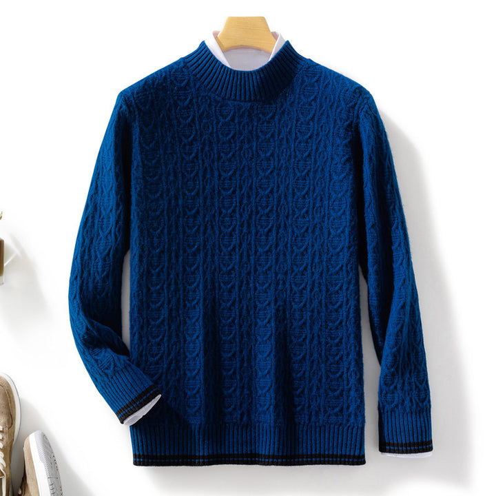 Damen Feinstrickpullover mit Zopfmuster, kurzem Stehkragen und gerippten Abschlüssen Echoarchiv